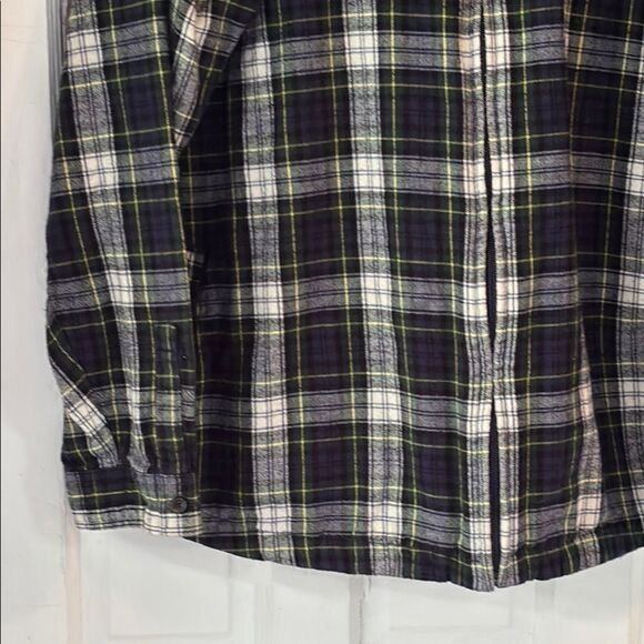LL Bean Men’s Blue and White Plaid Hooded Zip Up Light Jacket Size 2X - Picture 3 of 6
